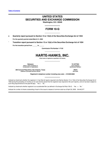 Miniature Harte Hanks 10-Q Rapport trimestriel  