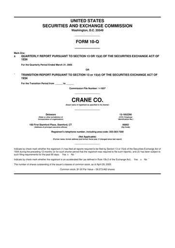 Thumbnail Crane NXT 10-Q Quarterly Report FY 