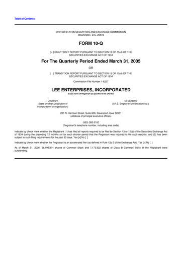 Thumbnail Lee Enterprises
 10-Q Quarterly Report FY 