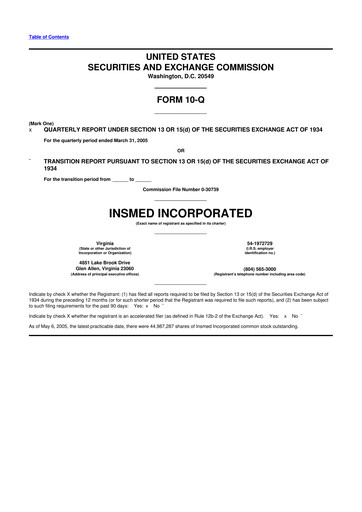 Vorschaubild Insmed 10-Q Quartalsbericht  