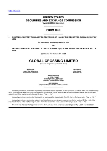 Thumbnail Global Crossing 10-Q Quarterly Report FY 