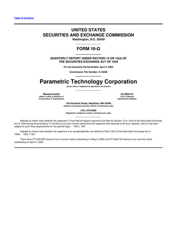 Thumbnail PTC 10-Q Quarterly Report FY 