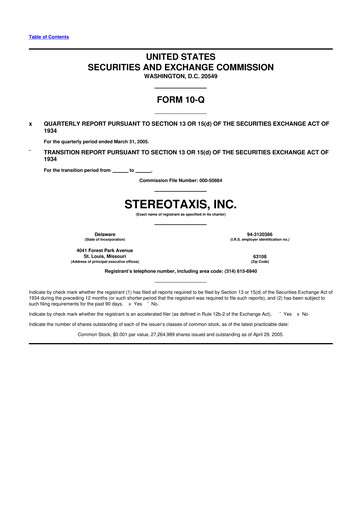 Vorschaubild Stereotaxis 10-Q Quartalsbericht  