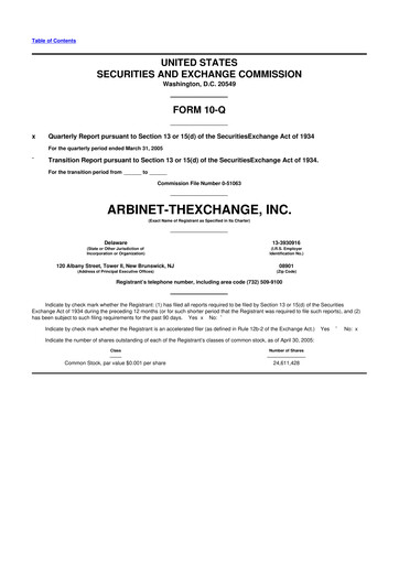 Thumbnail Arbinet 10-Q Quarterly Report FY 