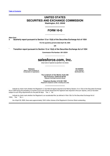 Vorschaubild Salesforce 10-Q Quartalsbericht  