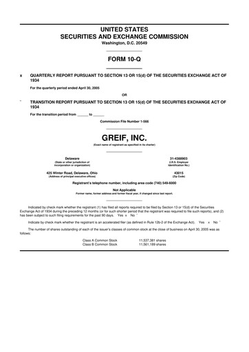 Thumbnail Greif 10-Q Quarterly Report FY 