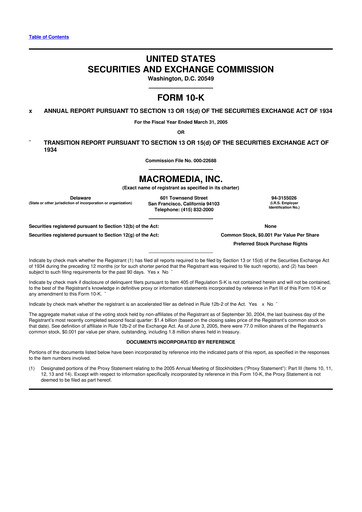 Thumbnail Macromedia 10-K Annual Report 