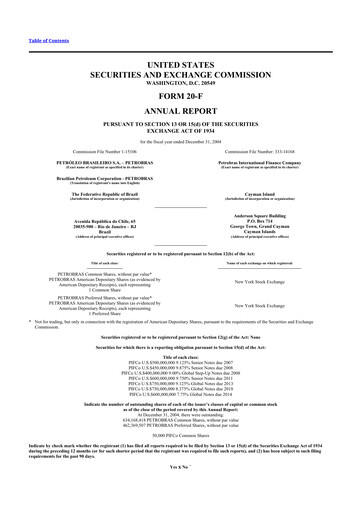 Thumbnail Petrobras 20-F Annual Report 