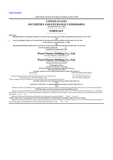 Thumbnail Woori Financial Group 20-F Annual Report 