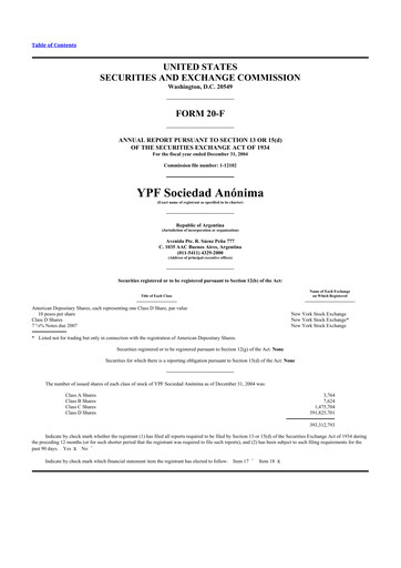 Thumbnail YPF S.A. 20-F Annual Report 