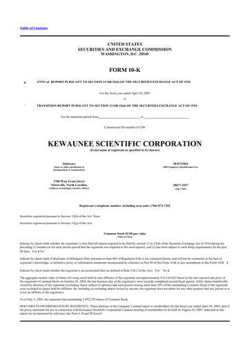 Thumbnail Kewaunee Scientific Corporation 10-K Annual Report 
