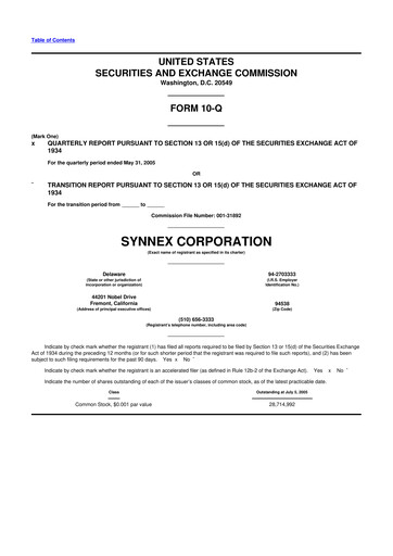 Vorschaubild TD Synnex 10-Q Quartalsbericht  