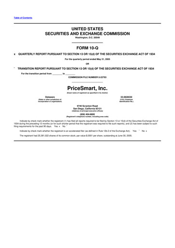 Thumbnail PriceSmart
 10-Q Quarterly Report FY 