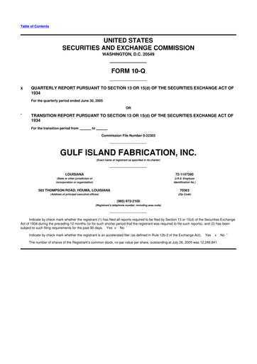 Thumbnail Gulf Island Fabrication
 10-Q Quarterly Report FY 