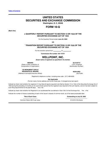 Thumbnail Elevance Health 10-Q Quarterly Report FY 