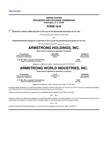Vorschaubild Armstrong World Industries
 10-Q Quartalsbericht  