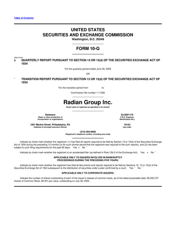 Thumbnail Radian Group
 10-Q Quarterly Report FY 