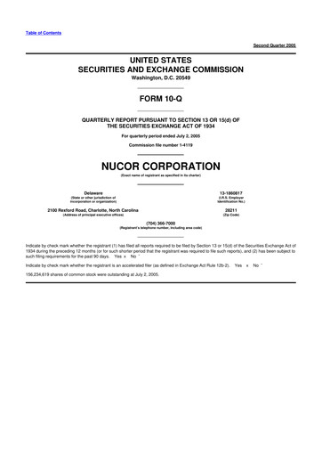 Vorschaubild Nucor
 10-Q Quartalsbericht  