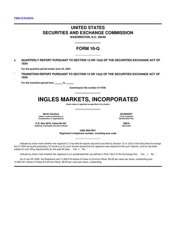 Thumbnail Ingles Markets 10-Q Quarterly Report FY 