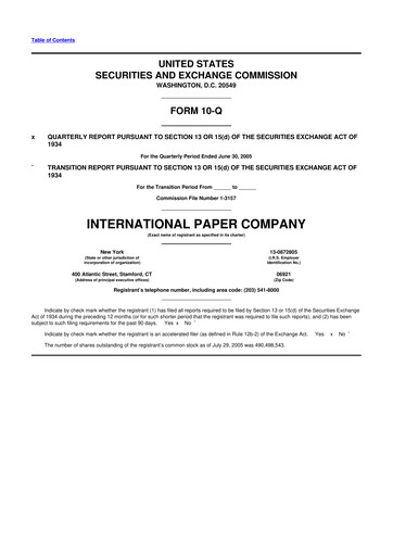 Vorschaubild International Paper
 10-Q Quartalsbericht  