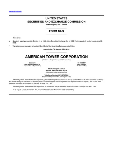 Thumbnail American Tower 10-Q Quarterly Report FY 
