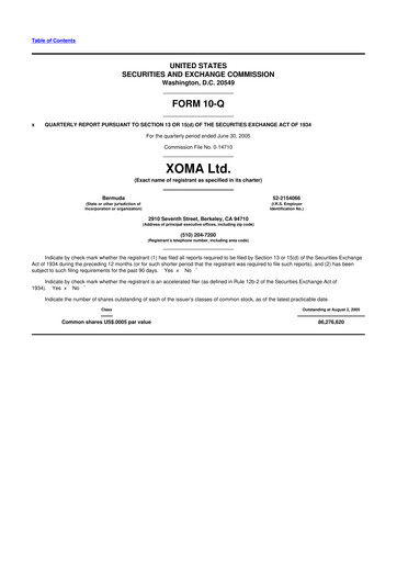 Thumbnail XOMA Royalty 10-Q Quarterly Report FY 