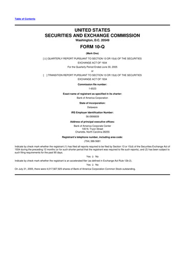 Vorschaubild Bank of America  10-Q Quartalsbericht  