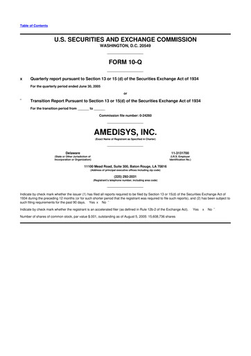 Thumbnail Amedisys 10-Q Quarterly Report FY 