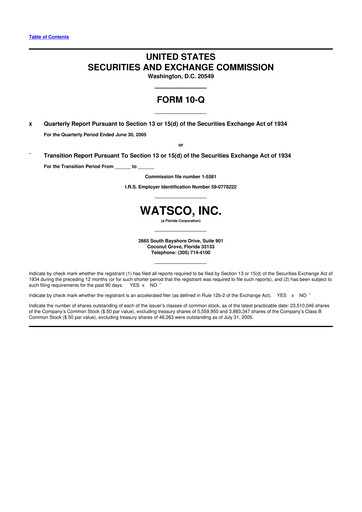 Thumbnail Watsco
 10-Q Quarterly Report FY 