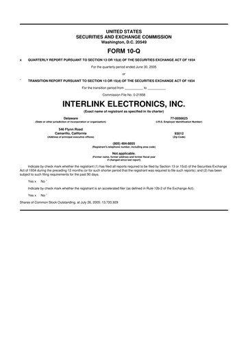 Thumbnail Interlink Electronics 10-Q Quarterly Report FY 