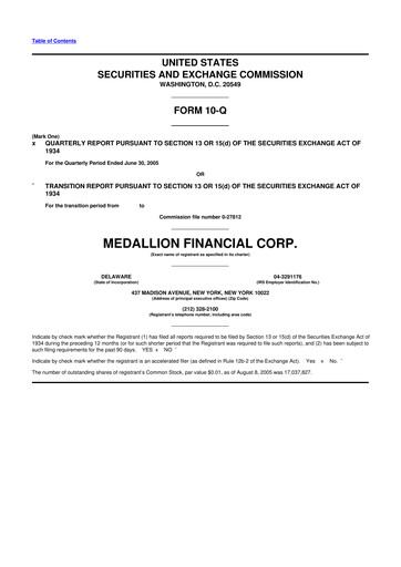 Thumbnail Medallion Financial Corp. 10-Q Quarterly Report FY 
