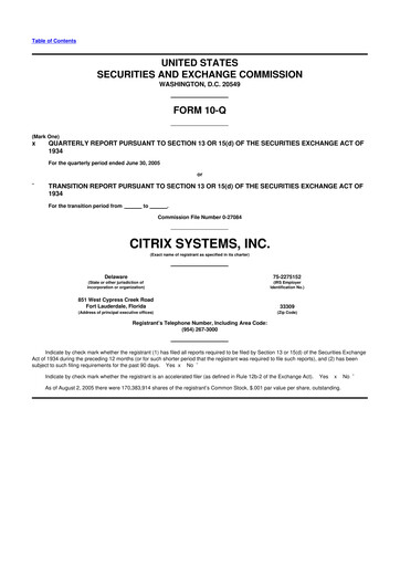 Miniature Citrix Systems 10-Q Rapport trimestriel  