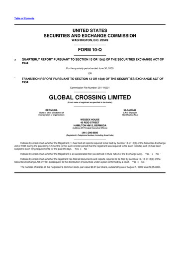 Thumbnail Global Crossing 10-Q Quarterly Report FY 