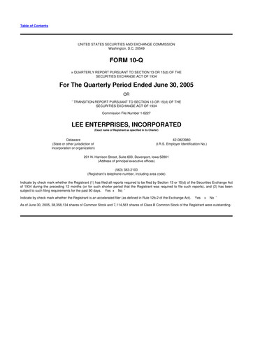 Thumbnail Lee Enterprises
 10-Q Quarterly Report FY 