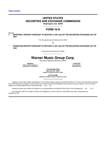 Vorschaubild Warner Music Group
 10-Q Quartalsbericht  