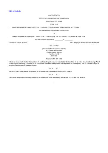 Vorschaubild Chubb 10-Q Quartalsbericht  