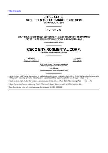 Thumbnail CECO Environmental
 10-Q Quarterly Report FY 