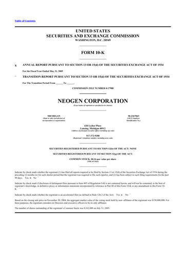 Thumbnail Neogen 10-K Annual Report 