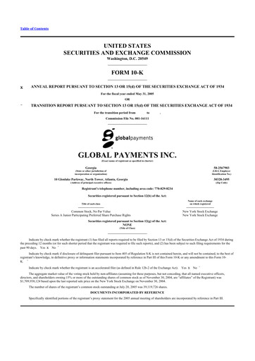 Thumbnail Global Payments 10-K Annual Report 