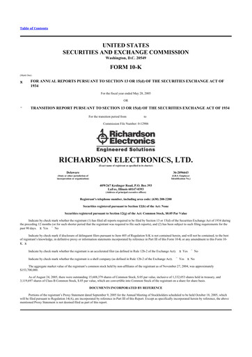 Thumbnail Richardson Electronics 10-K Annual Report 
