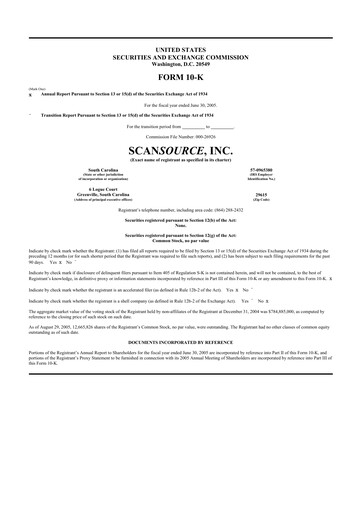 Thumbnail ScanSource 10-K Annual Report 