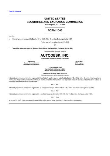 Thumbnail Autodesk 10-Q Quarterly Report FY 