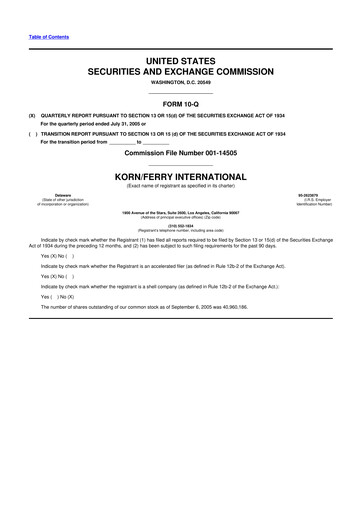 Thumbnail Korn Ferry
 10-Q Quarterly Report FY 