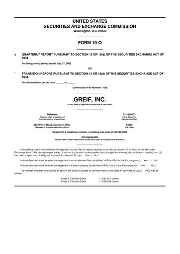 Thumbnail Greif 10-Q Quarterly Report FY 