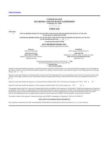 Thumbnail Sun Microsystems 10-K Annual Report 