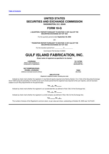 Thumbnail Gulf Island Fabrication
 10-Q Quarterly Report FY 
