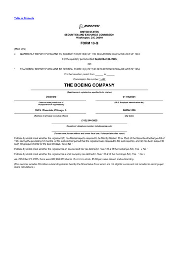 Miniature Boeing 10-Q Rapport trimestriel  