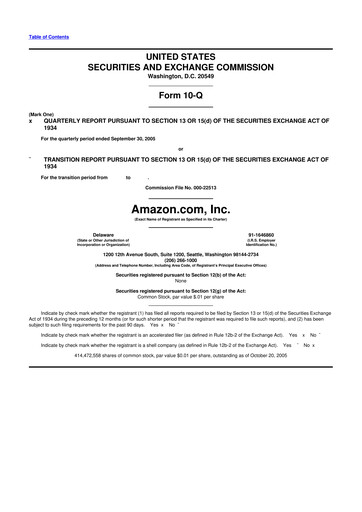 Miniature Amazon 10-Q Rapport trimestriel  