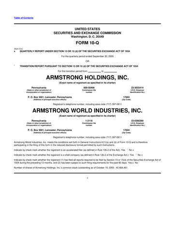 Vorschaubild Armstrong World Industries
 10-Q Quartalsbericht  