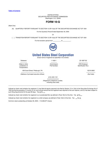 Vorschaubild U.S. Steel
 10-Q Quartalsbericht  